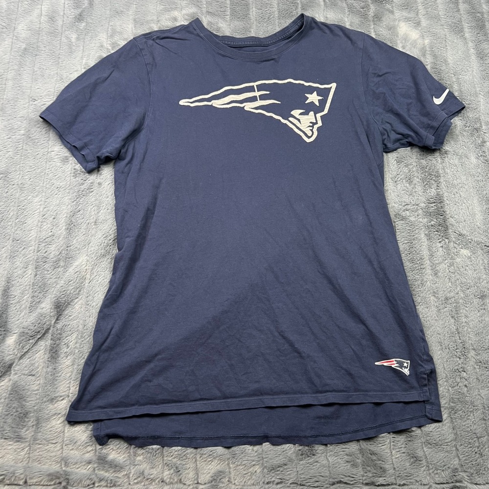 Nike NFL New England Patriots Navy Blue Cotton T-Shirt Mens Medium RN56323